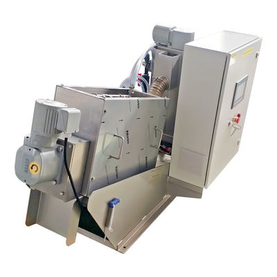 Screw Press Pengolahan Air Limbah Sludge Dewatering Machine 1t / H